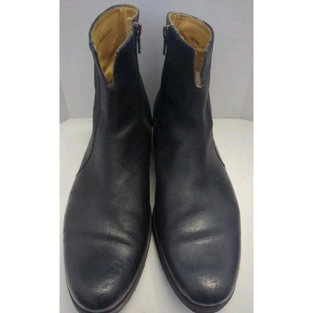 Billy‎ Reid Men Black Ankle Chukka Moto Boots Side Zip Handmade Italy 7.5-8 READ